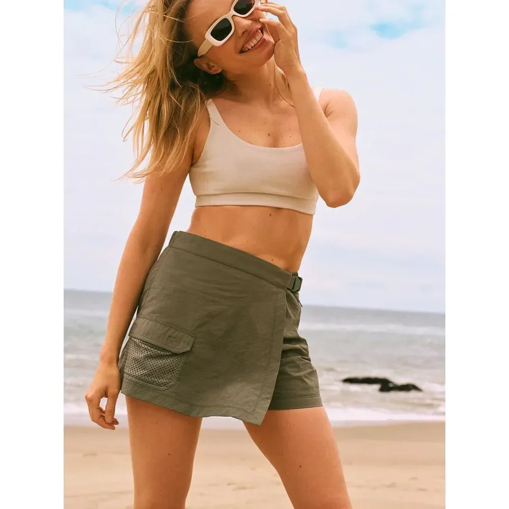 Outdoor Voices grayish green wrap skort shorts size medium